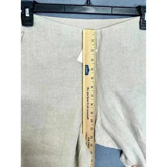 J Jill Love Linen Ankle Pants Womens MP Khaki Flax Elastic Waist High Rise NEW - Picture 6 of 9